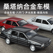 新豪迪合金车模1:32桑塔纳汽车带声光回力玩具车音效模型摆件代发