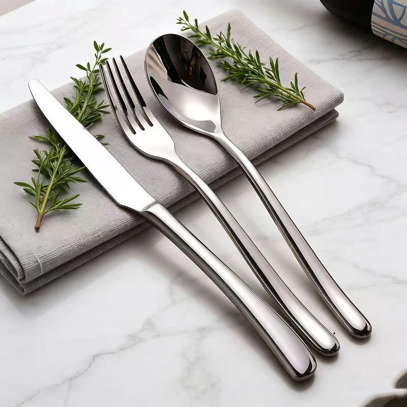 304 Stainless Steel Moonlight Knife, Fork, and Spoon Set, High-End Hotel Cutlery, Restaurant Thickened Steak Knife and Fork, Western-Style Tableware Set 304 Stainless Steel Moonlight Knife, Fork, and Spoon Set, High-End Hotel Cutlery, Restaurant Thickened Steak Knife and Fork, Western-Style Tableware Set