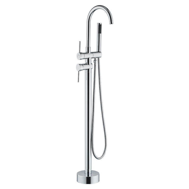 Shower set hot and cold bathtub waterfall faucet embedded cylinder edge column type large flow shower faucet shower column 5