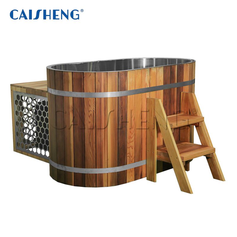 Caiseng Cold Water Bath Fc-5 Refrigeration Machine Ice Bath Red Cedar Fir Stainless Steel 304 Oval Bathtub