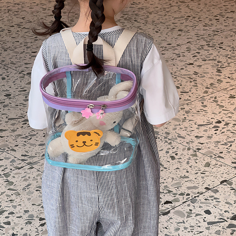 Jardín de infantes mochila para niños lindos osos bolsas de jalea transparentes para niños y niñas nuevas mochilas para niños a prueba de rociadores comercio exterior