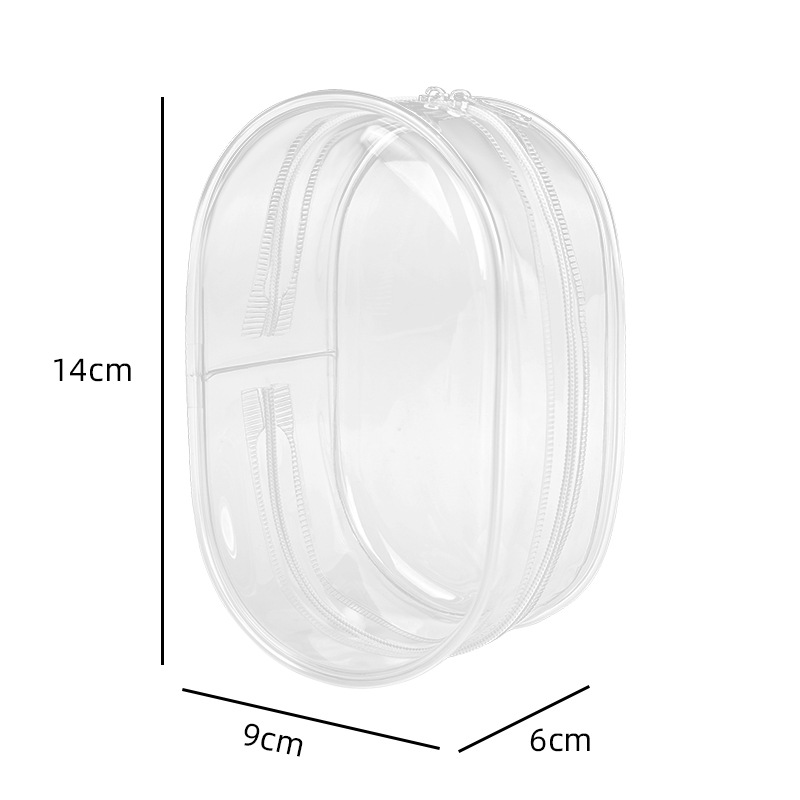 Thickened—pvc zipper [14cm]—bare bag [transparent] oval