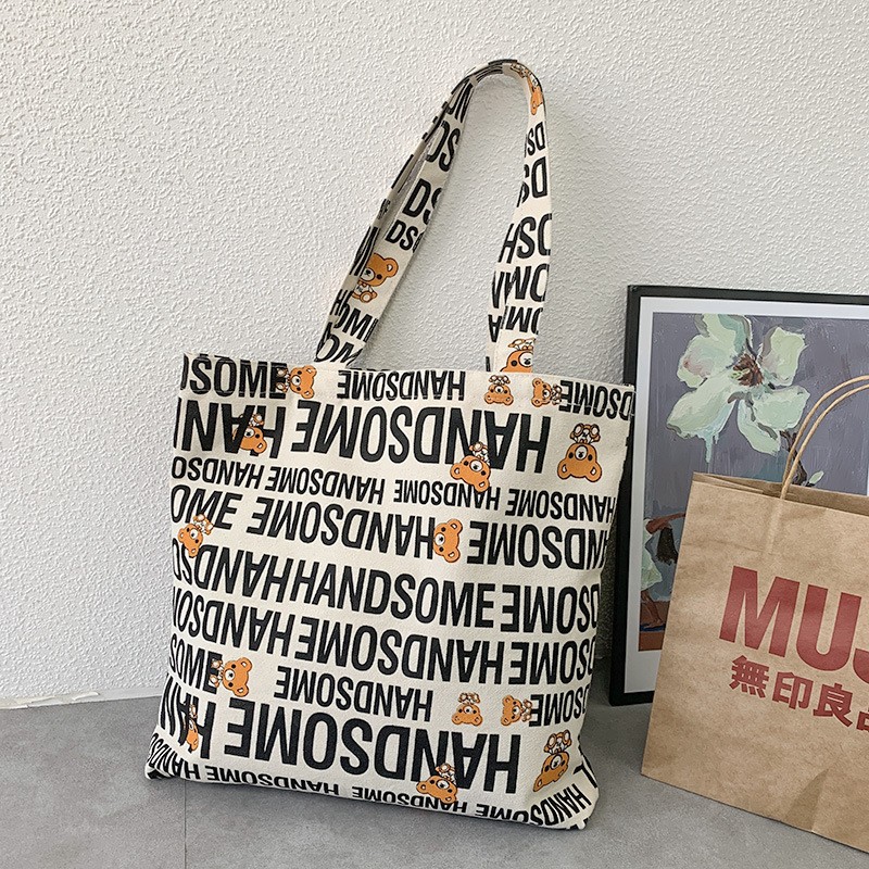 Casual, Daily Occasion Women's Large Canvas Color Block Streetwear Square Zipper Shoulder Bag