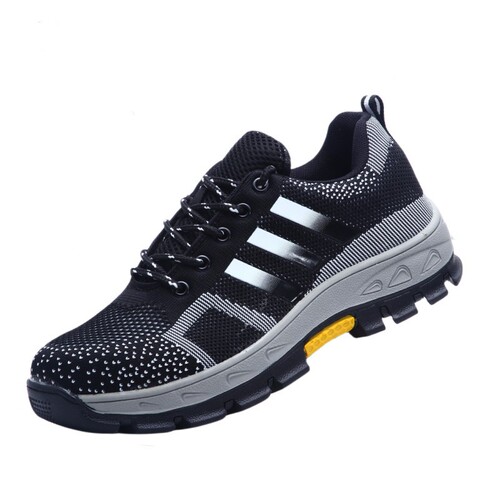 Men's Safety Shoes with Steel Toe Cap, Anti-Puncture, Breathable Rubber, Summer Work Boots for Construction Sites, Plus-Size