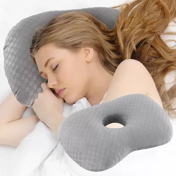 New Cross-Border Ear Pillow for Sleeping on the Side, Hollow Beauty Pillow for Ear Piercing, Ear Piercing Savior Ear Pillow