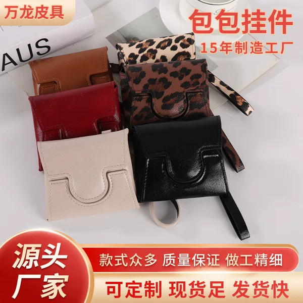 2026 New Model Neck-Hanging Small Square Bag, Niche Design, Retro Mini Coin and Card Holder, Earphone, Key, and Lipstick Pouch