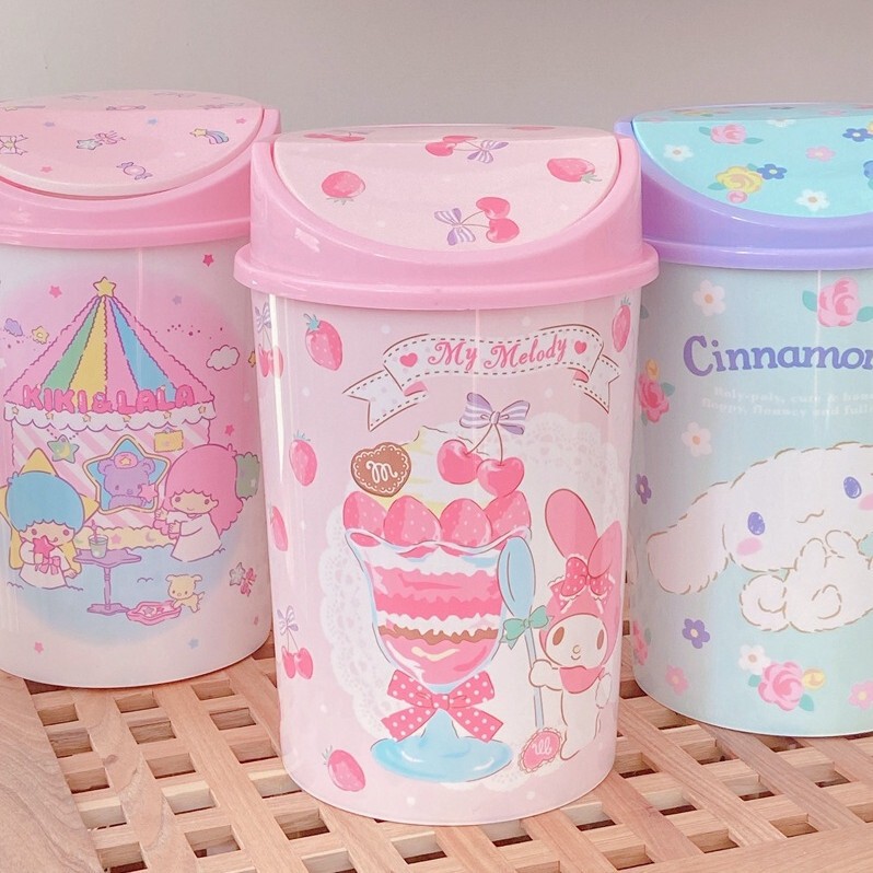 Cartoon Cute Kitty Cat Trash Can Little Red Riding Book Same Style Merle Gemini Bathroom Bedroom Living Room Trash