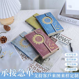 魔法笔记磁扣手账本ins风复古欧式高颜值日记本彩页本笔记本定制