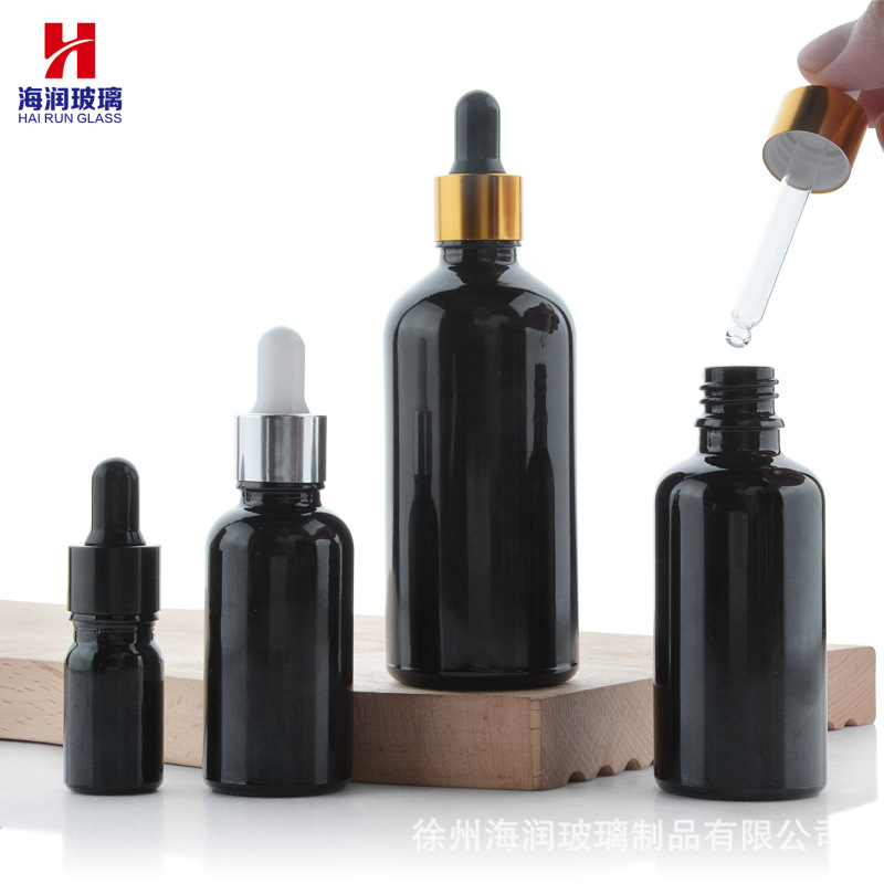 30ml黒色ゴム滴管瓶5ml避光精華液サンプル瓶10ml化粧水精油分注空瓶|undefined