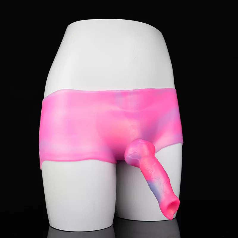 Wearable silicone dildo (FAAK), stretchable penis sleeve, soft realistic texture