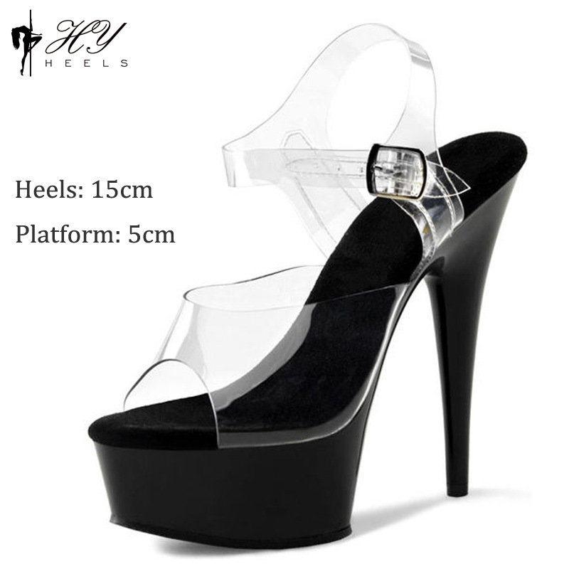 Sandal cao gót nữ gót nhọn 15 cm — Màu đen, Màu hồng, Màu trắng, Màu mơ