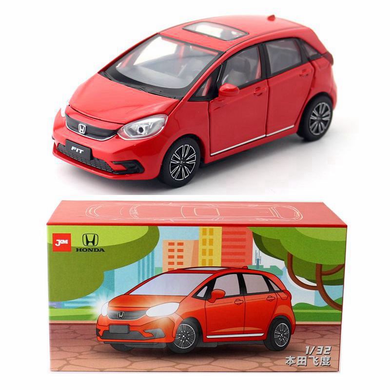 JKM toy alloy car Model 1:32 Honda Fit four generation car sound and light sports car six open door steering avoidance JKM toy alloy car Model 1:32 Honda Fit four generation car sound and light sports car six open door steering avoidance