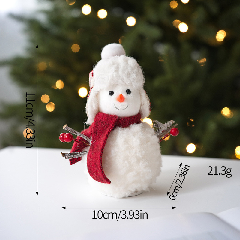 新款毛绒针织圣诞雪人公仔娃娃摆件装饰品圣诞节桌面氛围装饰布置|undefined