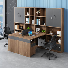 办公桌简约现代办公室组合式职工高柜办公座椅面对面二人位办工桌