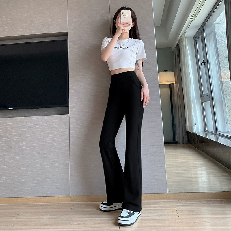 Summer trousers, plus size, high waist