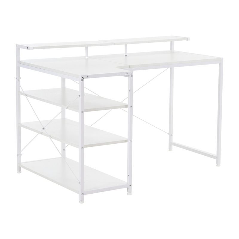 Japanese Yahoo computer desk L word with ladder rack with HD writing desk wooden computer desk study desk