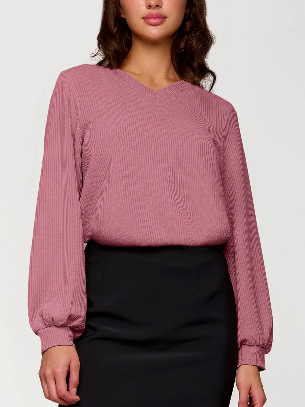 Comercio extranjero ropa de mujer transfronteriza Rusia explosión otoño invierno camisetas de punto de color sólido al por mayor fabricantes de camisetas de punto suéter de cuello en V mujeres