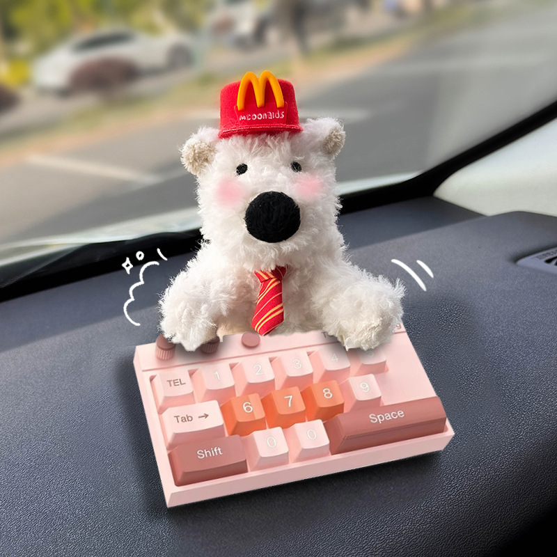 Tarjeta de estacionamiento temporal del automóvil lindo West Highland Puppy Keyboard Teléfono del automóvil Número de matrícula Decoración del automóvil Mover el automóvil