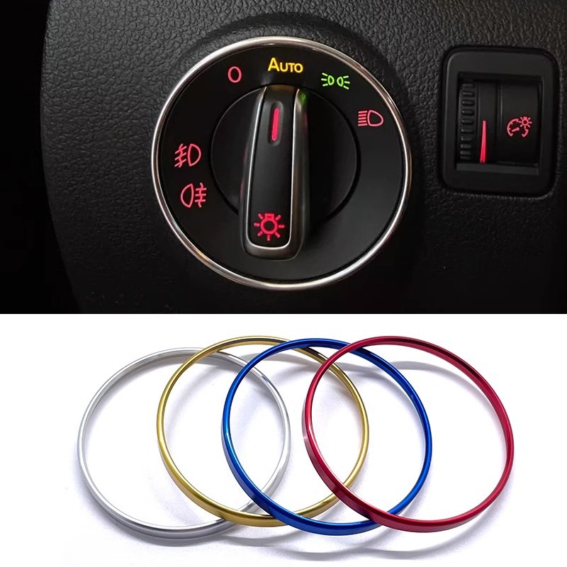 Suitable for Volkswagen Magotan Sagitar Golf POLO Lavida automatic headlight switch decorative ring interior modification