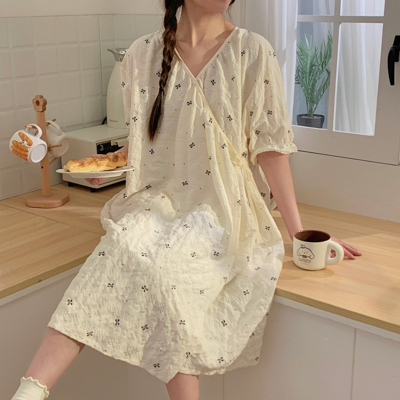 2025 New Summer Maternity Kimono Cloud Cotton Maternity Skirt Maternity Confinement Dress Nursing Nightgown