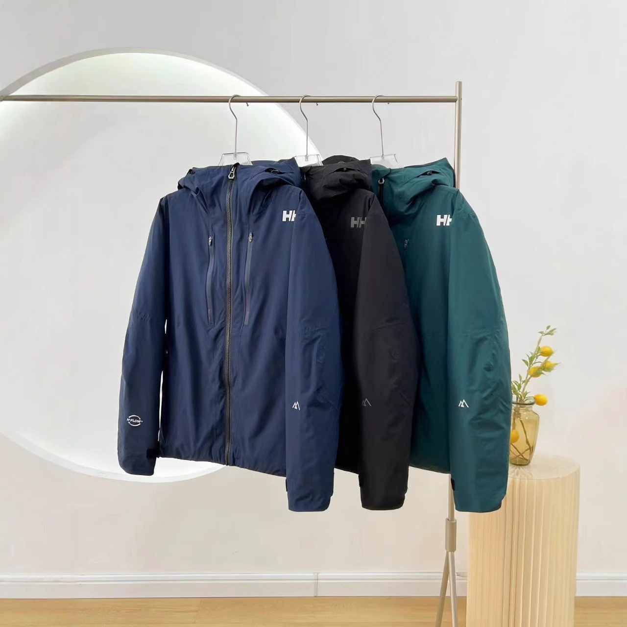 8598 Helly Hansen Hh Cross-Border 25 Jacket with Lettering and Pressed Rubber Hood, Trendy Men's Windproof down Jacket for Cold Weather