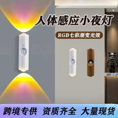 国境を越えた新製品 RGB センサーナイトライトカラフルなグラデーション雰囲気人体センサーランプ寝室磁気 LED ウォールランプ