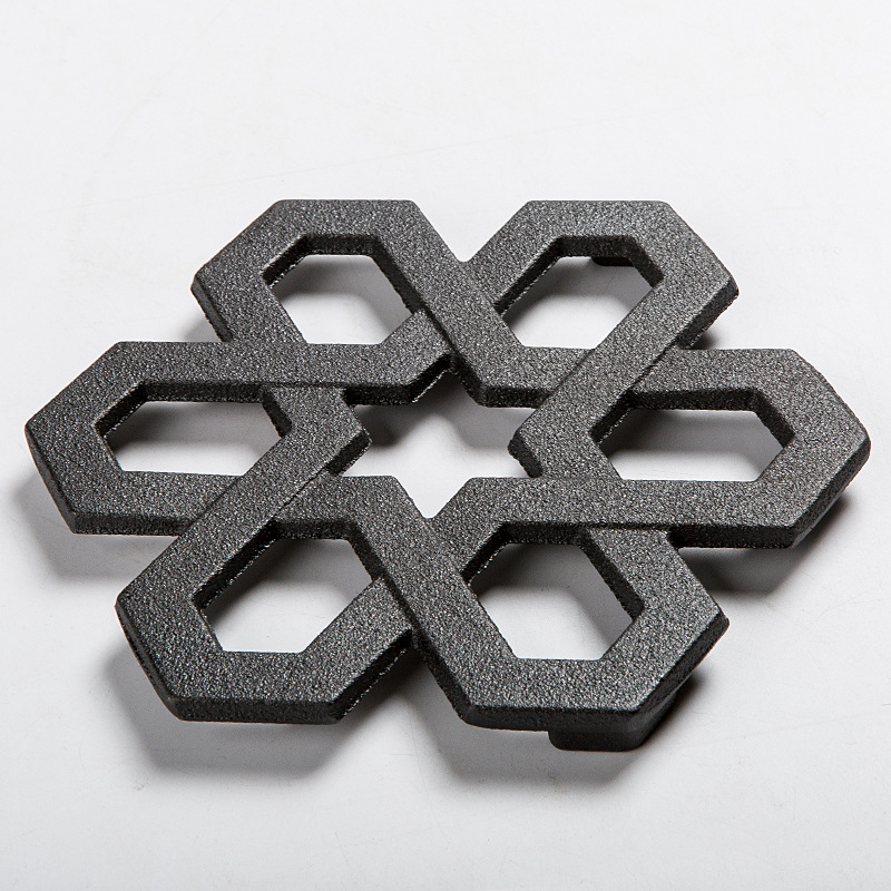 Felicidad pequeña almohadilla de aislamiento de hierro fundido de fundición de hierro moldeado integrado almohadilla de aislamiento anti-escaldado estera de mesa decoración de escritorio