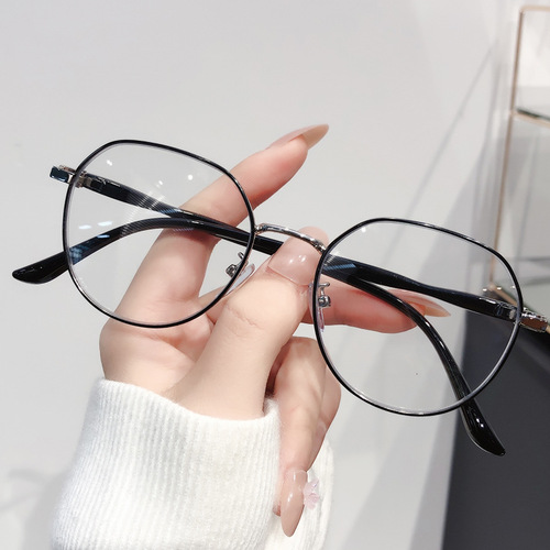 Anti-blue light flat mirrors for women  new style can be equipped with myopia glasses frames Internet celebrity live broadcast trendy street shooting glasses