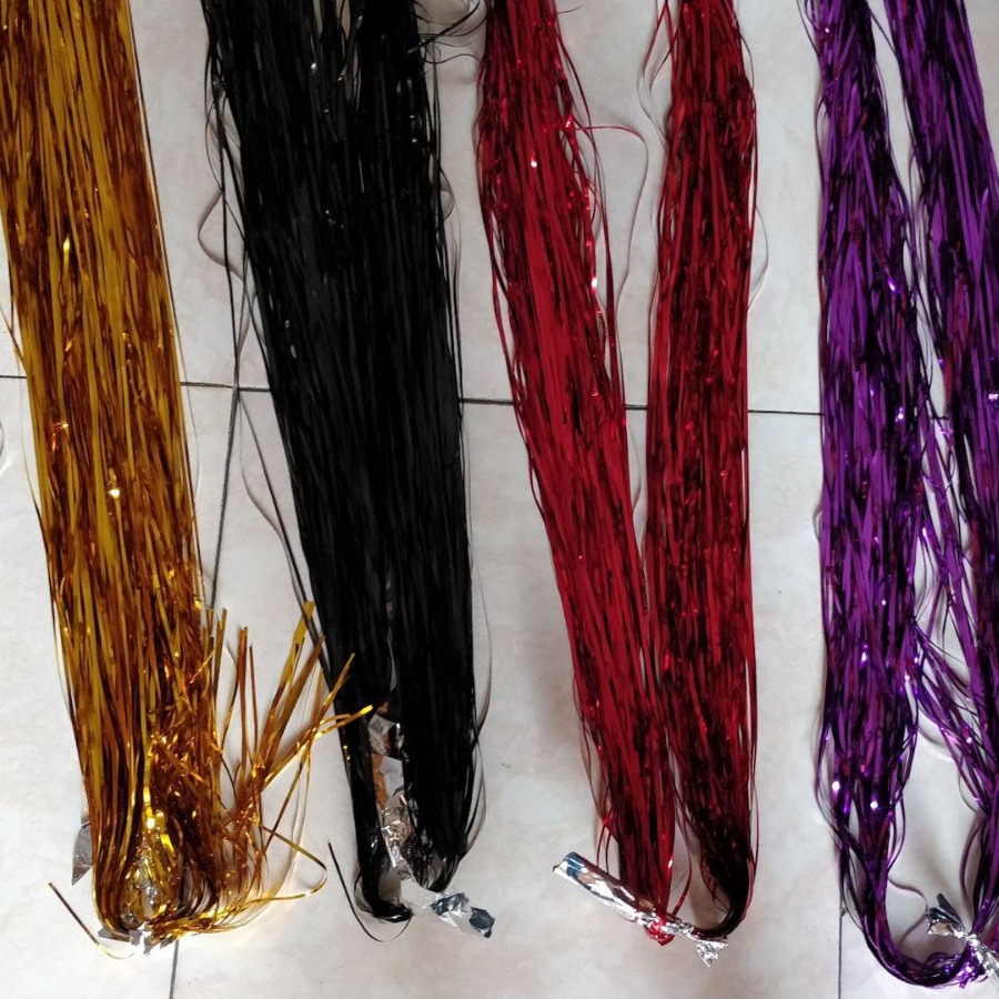 桃红色亮丝金黄色香槟金丝珠光深绿闪带片宽度4毫米荧光蓝彩丝条