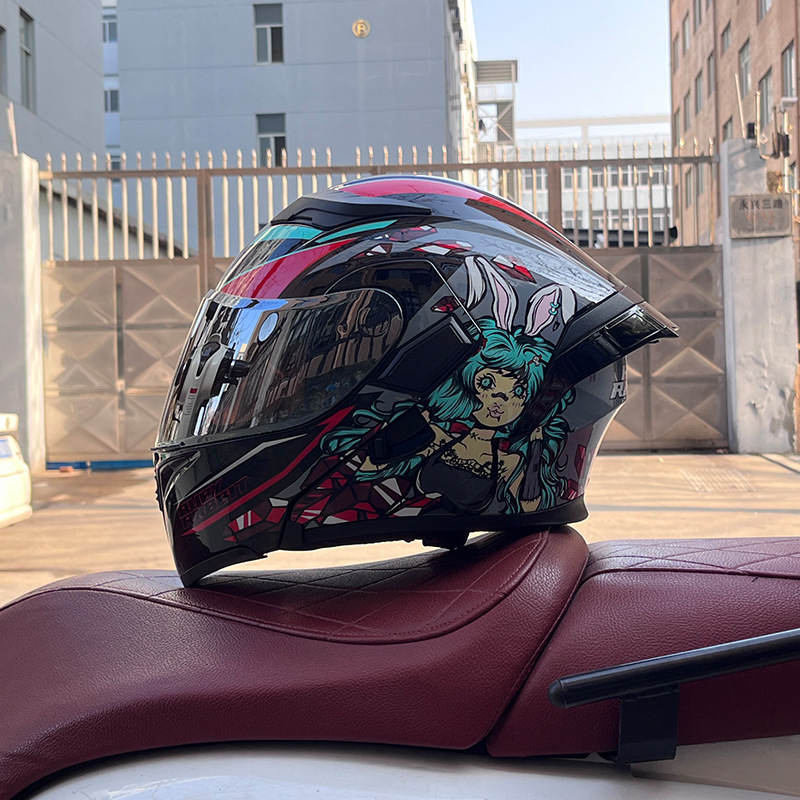 Cuatro estaciones coche eléctrico casco de seguridad cola grande superficie expuesta Jiekai 3C certificado casco de la motocicleta casco completo de la motocicleta de los hombres personalidad