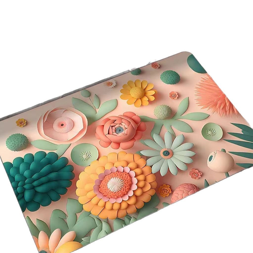 3D estereoscópico nuevo estilo de pintura al óleo de barro de diatomeas esterilla antideslizante baño doméstico absorción rápida esterilla de pies secos al por mayor