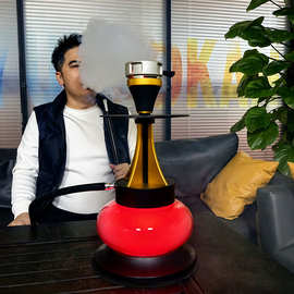 新款阿拉伯水烟 轻奢水烟壶 小资阿拉伯水烟吧 炫彩发光水烟套装