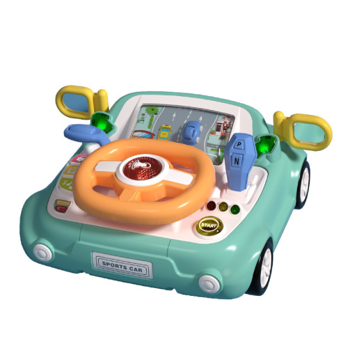Children's car steering wheel simulation driving simulation toy racing game console early education music boy toy