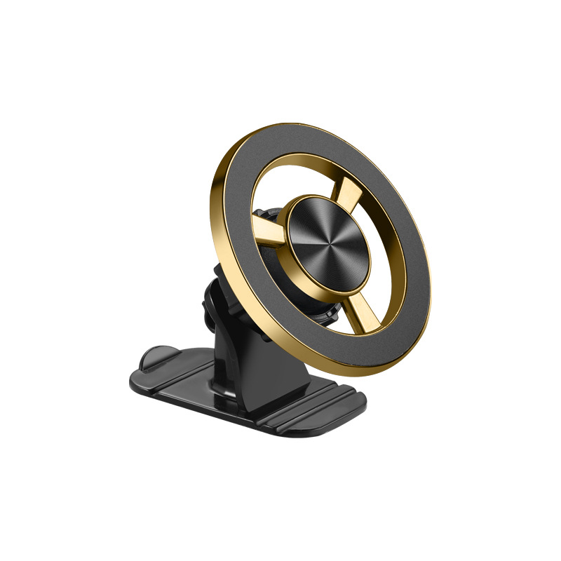 Qìchē – Car phone holder holder dashboard 360 - gold-2-spare-adhesives-2-magnetic-rings