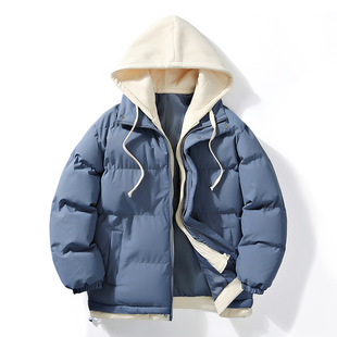 Trendy Brand Fried Street Cotton-padded Clothes Men's Winter Trendy Couple's Cotton-padded Jacket Hong Kong Style Fashionable All-match Hooded Jacket