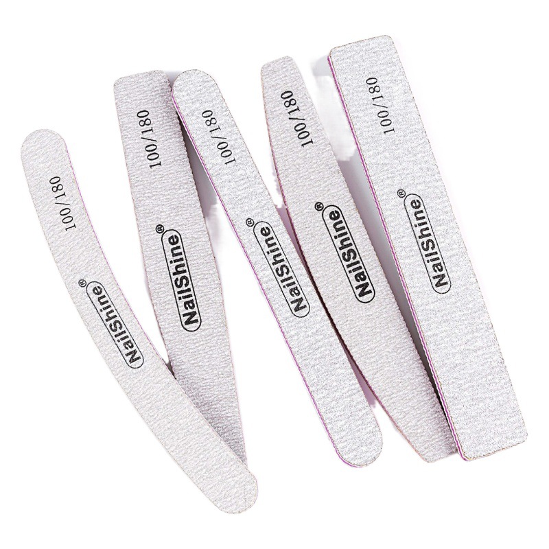 High-end gray and white nail file Purple Heart with teeth nail rub gray and white double-sided grinding strip manicure trimming tool 1.6
