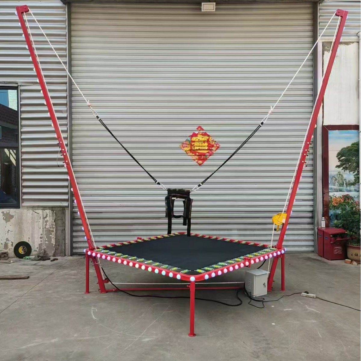 Luminous Single-Person Bungee Four-Person Lantern Bungee Deer Bungee Square Park Stall Amusement Equipment Trampoline