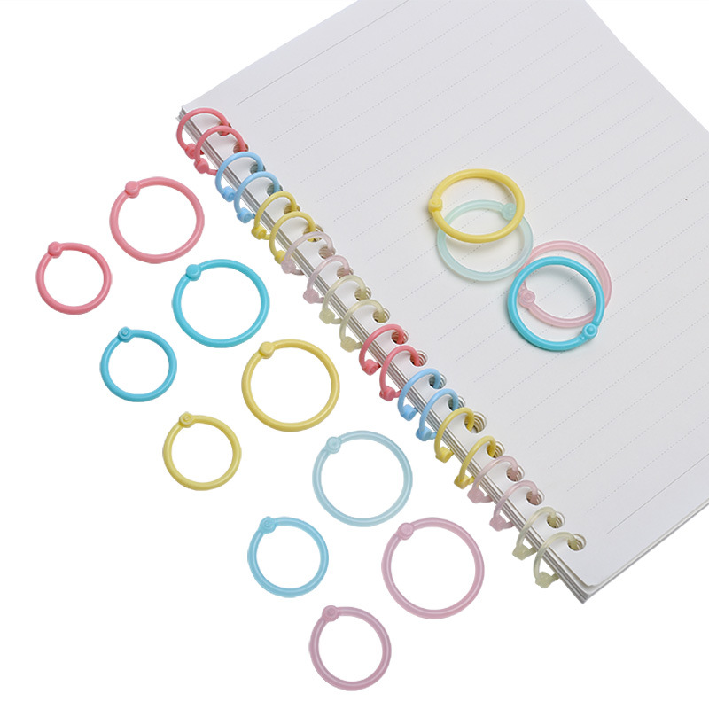 Kefeu anillo de clip de hojas sueltas de un solo orificio anillo de unión clip de hojas sueltas clip de plástico hebilla anillo de unión anillo de hojas sueltas