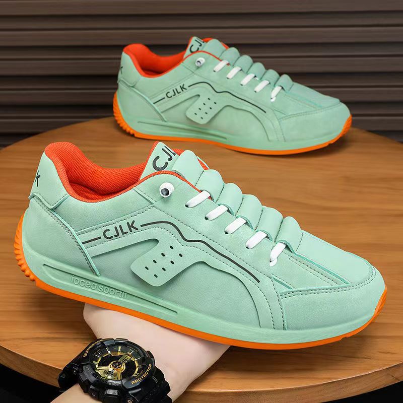 New Fashion Versatile Men's Shoes Low cut Lace up Multi color Sports Shoes Men's Thick Sole Running Shoes Comfortable Casual Shoes_voghion.com