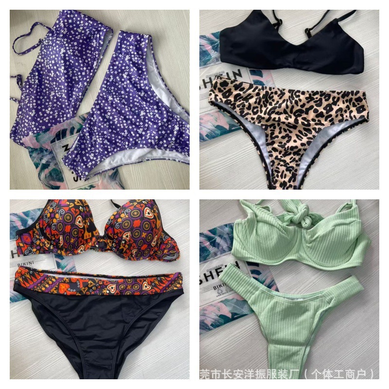 Marcas transfronterizas shein sexy bikini europea y americana sexy trajes de baño de cintura alta damas divisas trajes de baño al por mayor productos de cola