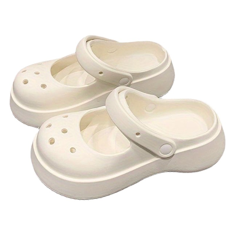 2023 nueva celebridad de Internet perro de ojos grandes Mary Jane zapatos con agujeros pisando mierda zapatillas de suela gruesa sandalias de dos manos en la playa