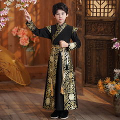 漢服男童國學服古裝朗誦表演服中國風唐裝王爺俠客少爺兒童演出服