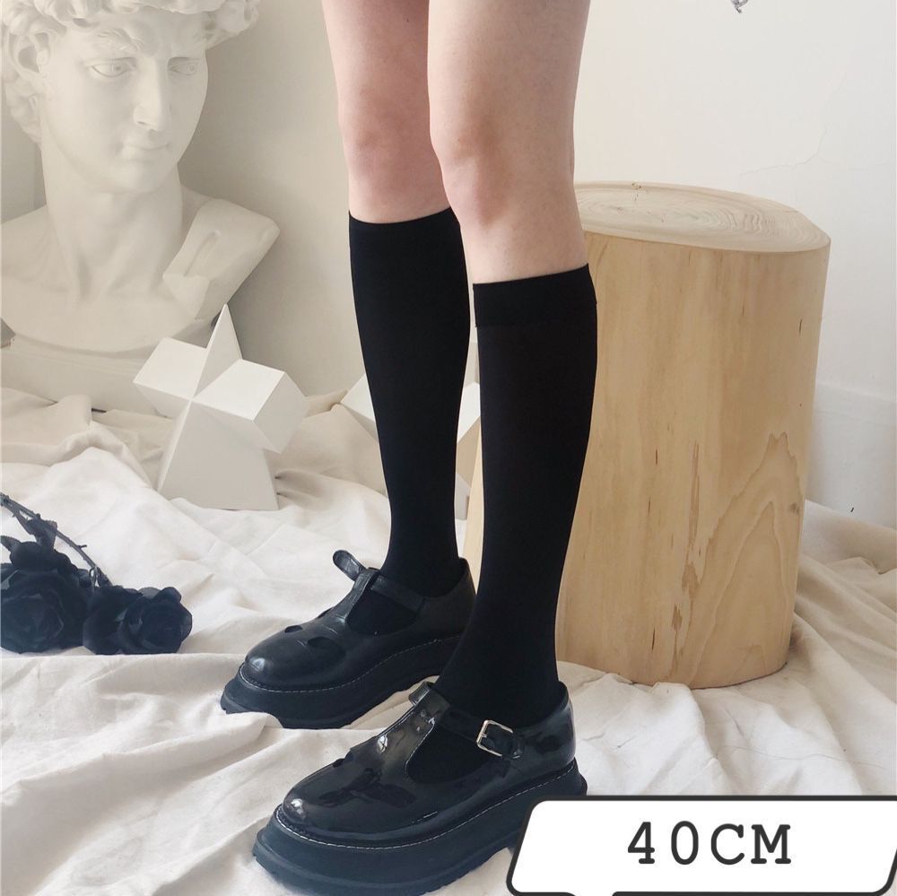 Women's Calf Socks Lolita Knee Socks Mid-tube Sweet Japanese Black and White Pressure Socks Velvet Stockings Student Socks