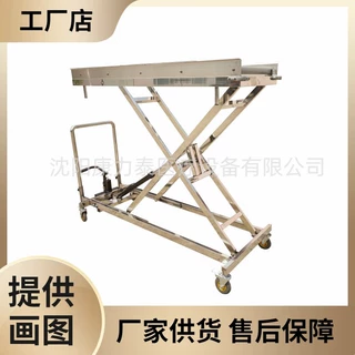 停尸房不锈钢尸体升降车液压脚踏手动尸体搬运设备液压尸体手推车
