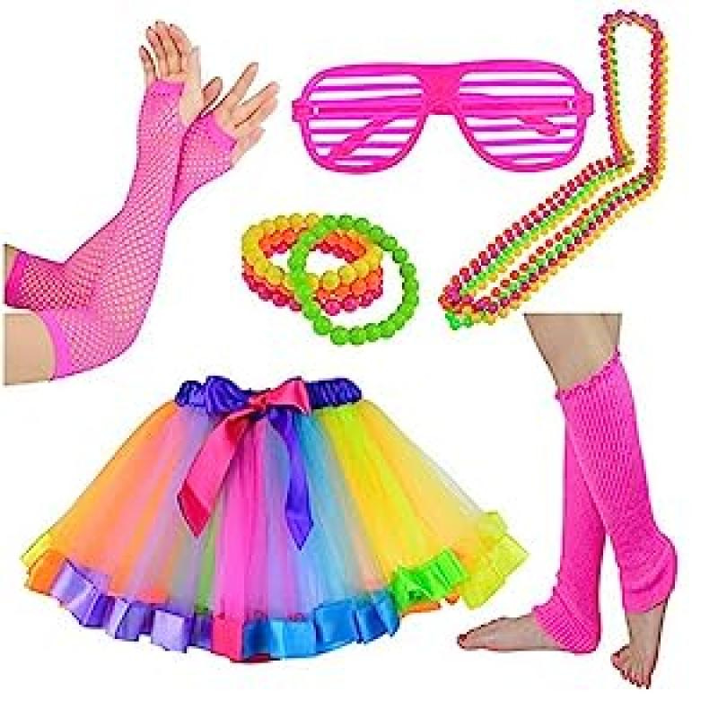 1980 danza 80s accesorios diadema guantes rótula pulsera gafas traje 80s danza vestir