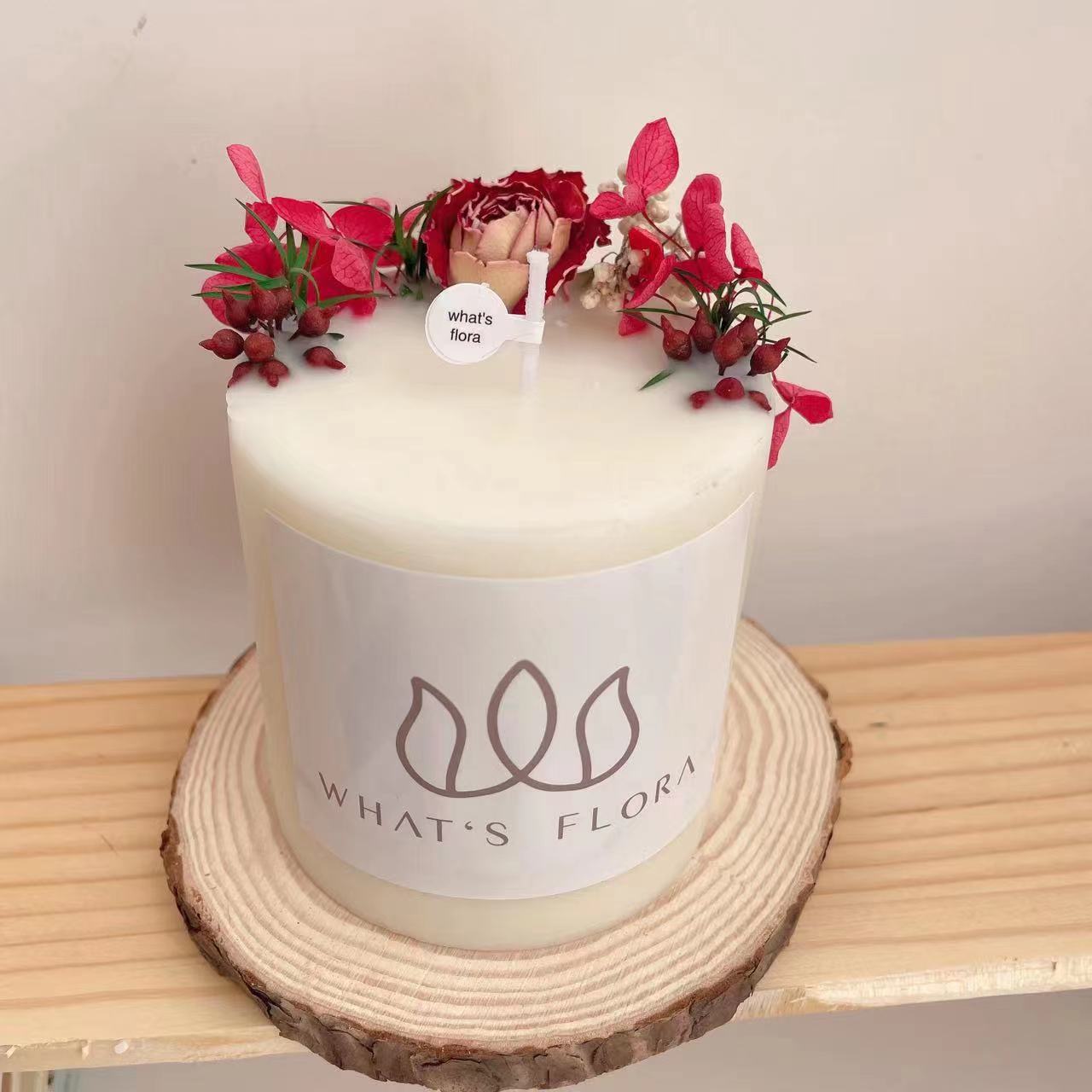 Cross-border ins columnar flor inmortal flor seca rosa en relieve cera de banano cera de soja decoración del hogar