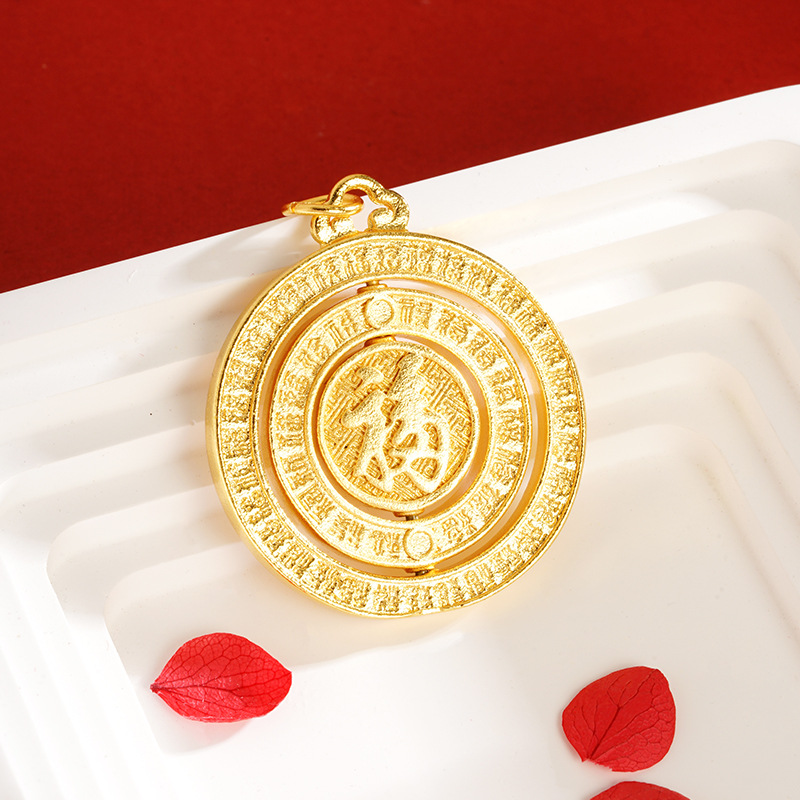 Vietnam arena oro giratorio hebilla de la paz collar estilo chino disco auspicioso corriendo vintage suministro directo fábrica