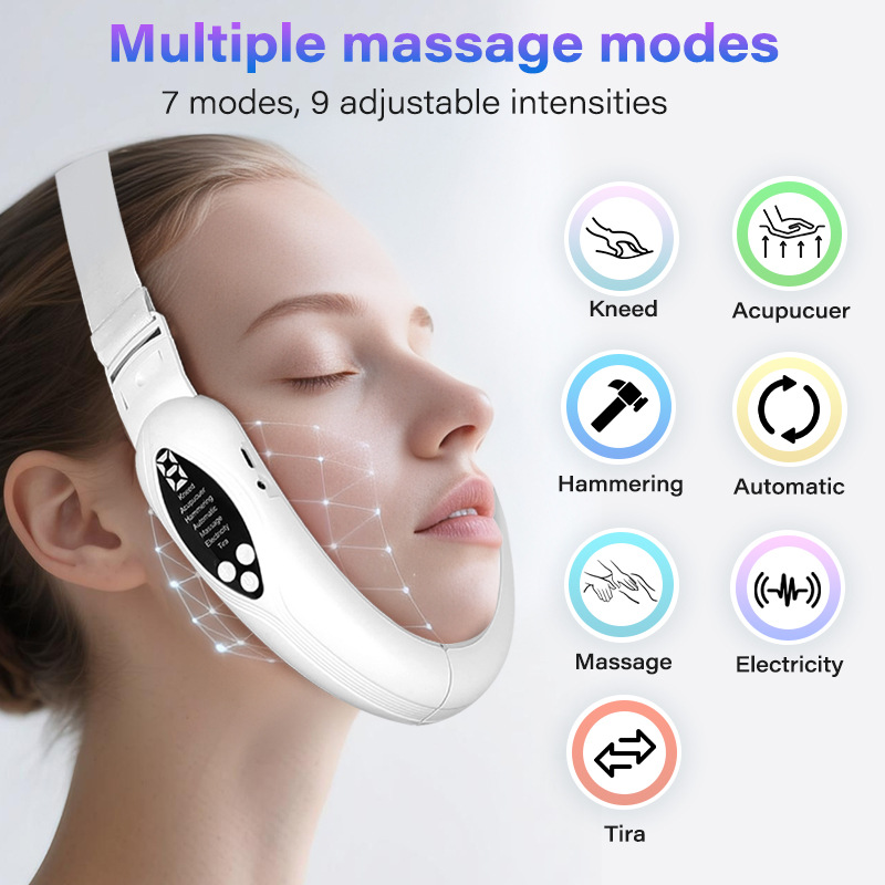 New Vibration Face Slimming Instrument Beauty V Face Lifting Firming Facial Face Slimming Tool Microcurrent Face Shaping Instrument Massager
