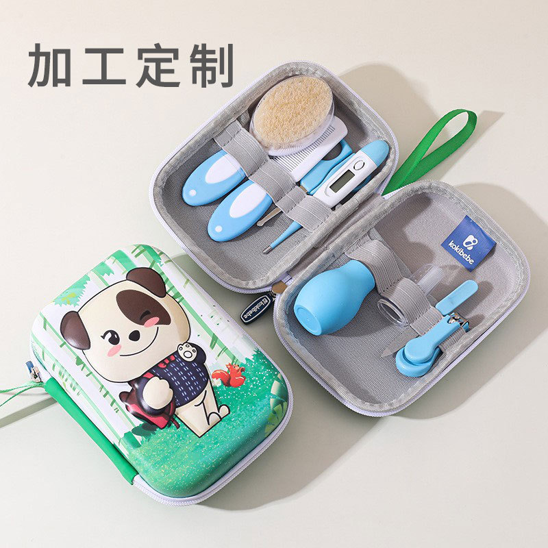 Productos maternos e infantiles al por mayor termómetro infantil cuidado de ocho piezas EVA paquete de enfermería aspirador nasal juego de cortaúñas