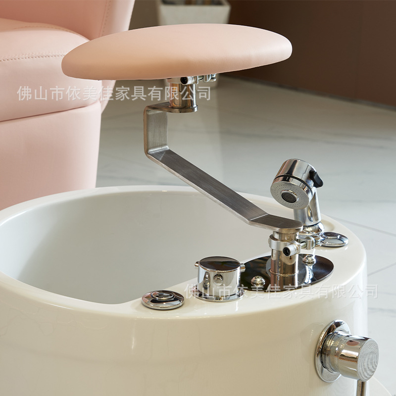 Sofá de manicura multifuncional reclinado plano y rotatorio para una sola persona, silla de baño de pies con bordado de cejas, silla de manicura, silla de terapia de pies